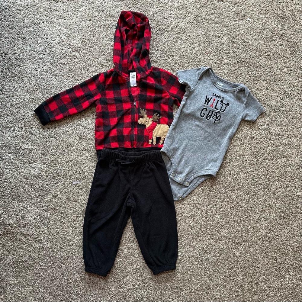 Fleece hoodie and pants, with onesie